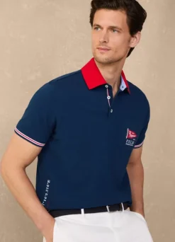 regular fit colour block polo