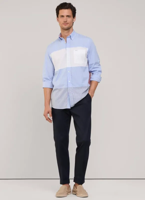 regular fit colour block poplin shirt