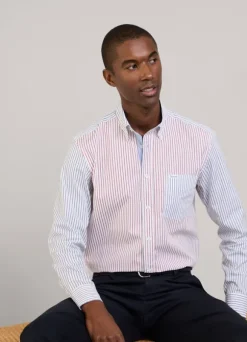 regular fit fine striped poplin shirt