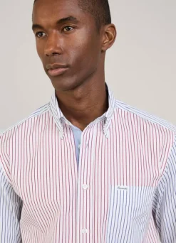 regular fit fine striped poplin shirt