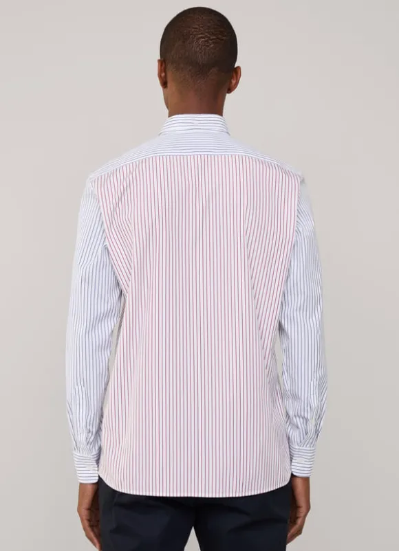 regular fit fine striped poplin shirt