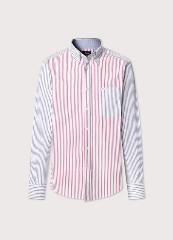 regular fit fine striped poplin shirt
