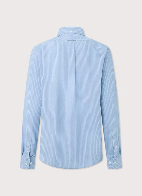 regular fit fine striped chambray shirt