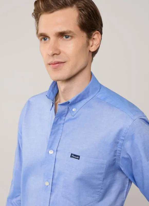 regular fit front pocket oxford shirt