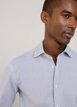 regular fit geometric poplin shirt