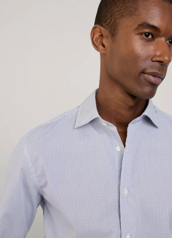 regular fit geometric poplin shirt