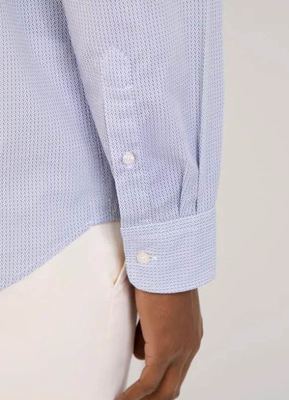 regular fit geometric poplin shirt