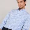 regular fit gingham fil-a-fil shirt