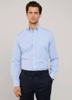regular fit gingham fil-a-fil shirt