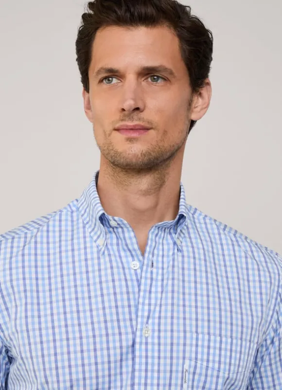 regular fit gingham fil-a-fil shirt