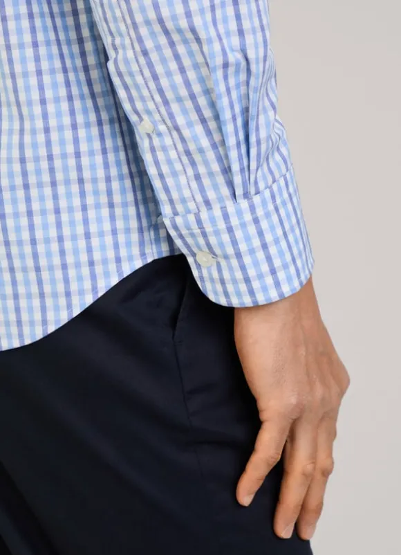 regular fit gingham fil-a-fil shirt