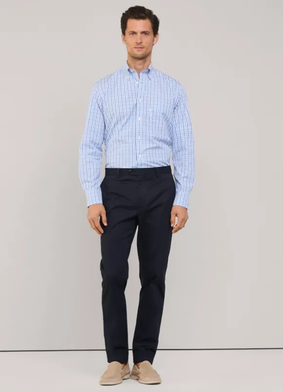 regular fit gingham fil-a-fil shirt