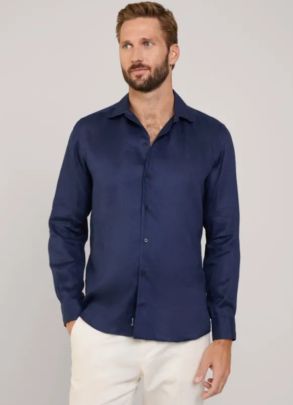 regular fit linen shirt