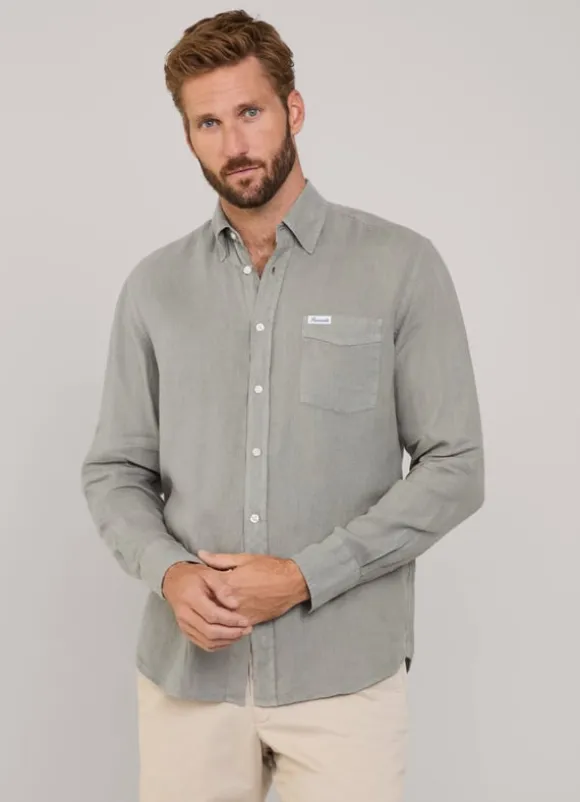 regular fit linen shirt