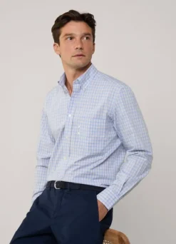 regular fit plaid check poplin shirt