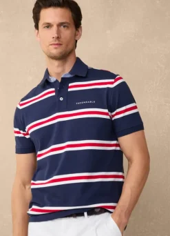 regular fit regimental striped pima polo