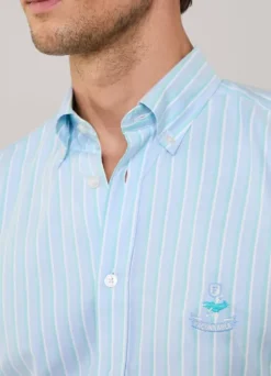 regular fit regimental striped oxford shirt