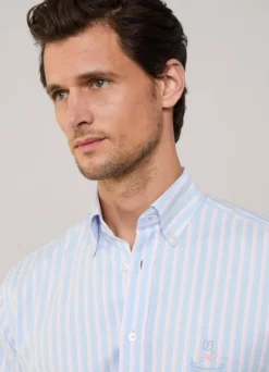 regular fit regimental striped oxford shirt