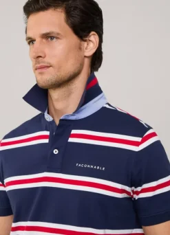 regular fit regimental striped pima polo