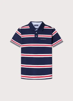 regular fit regimental striped pima polo