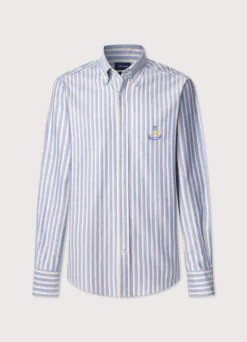 regular fit regimental striped oxford shirt
