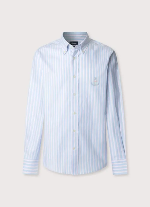 regular fit regimental striped oxford shirt