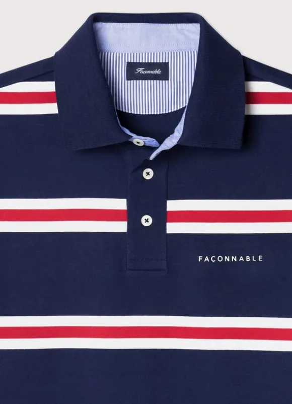 regular fit regimental striped pima polo