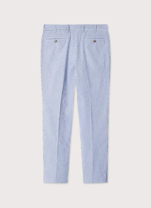regular fit seersucker trousers