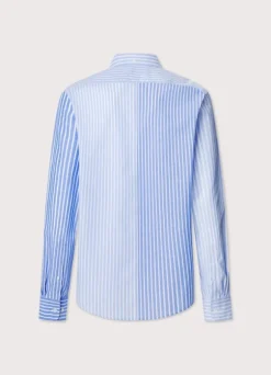regular fit striped cotton linen shirt