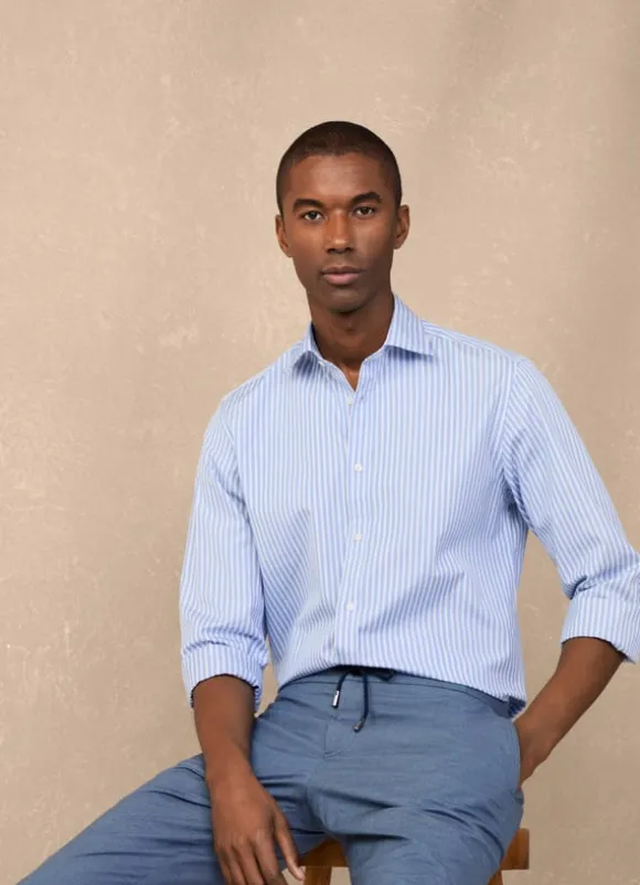 regular fit striped fil a fil shirt