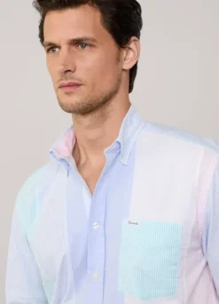regular fit striped oxford shirt