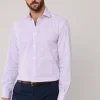 regular fit striped poplin shirt
