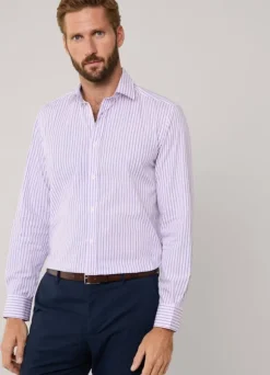 regular fit striped poplin shirt