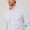 regular fit striped poplin shirt