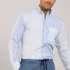 regular fit striped poplin shirt