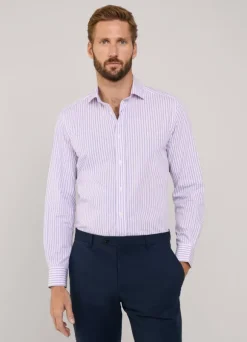 regular fit striped poplin shirt