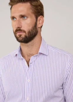 regular fit striped poplin shirt