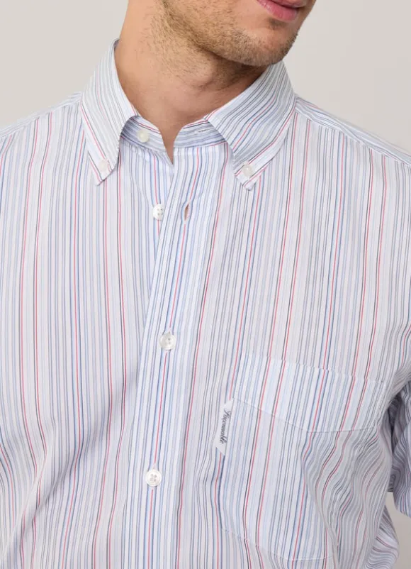 regular fit striped poplin shirt