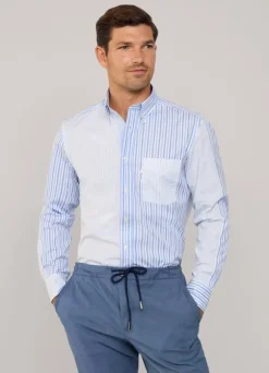 regular fit striped poplin shirt