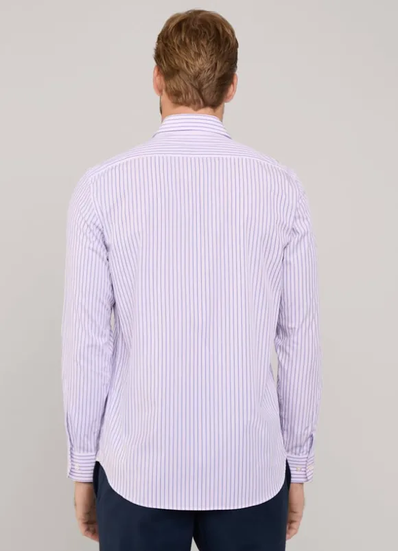 regular fit striped poplin shirt