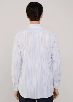regular fit striped poplin shirt