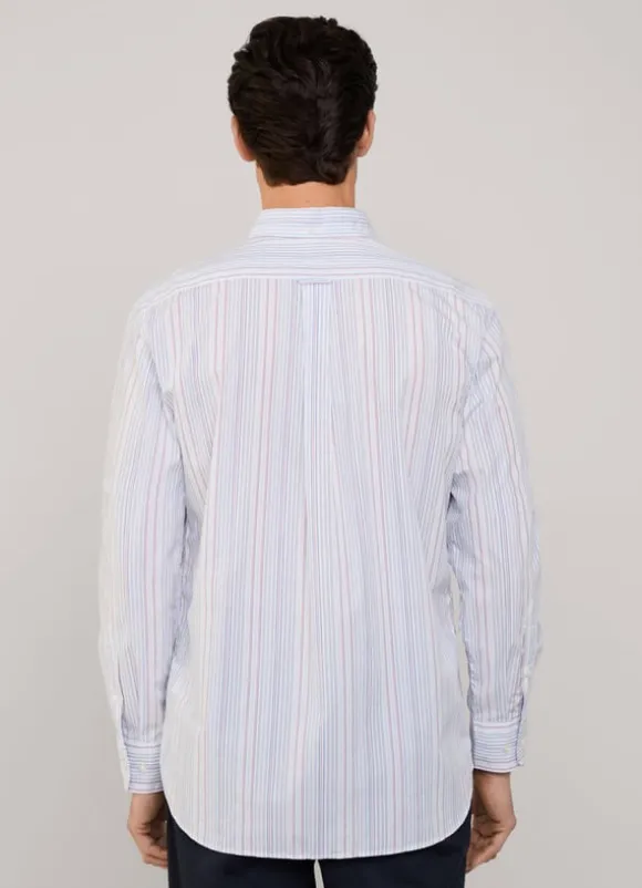 regular fit striped poplin shirt