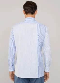 regular fit striped poplin shirt