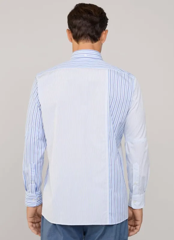 regular fit striped poplin shirt