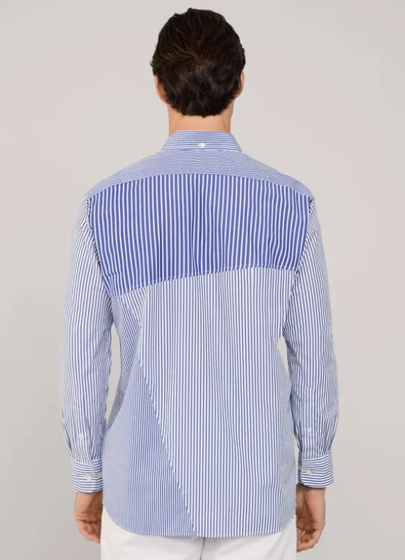 regular fit striped poplin shirt
