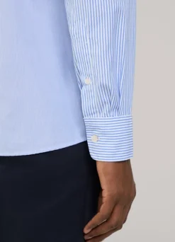 regular fit striped poplin shirt