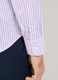 regular fit striped poplin shirt