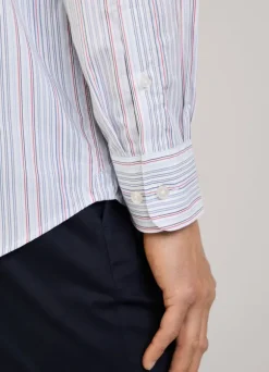 regular fit striped poplin shirt
