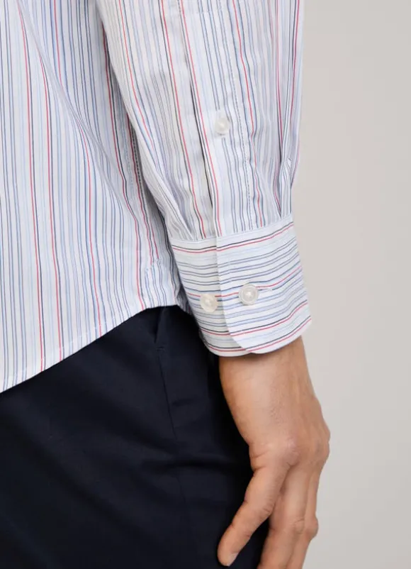 regular fit striped poplin shirt