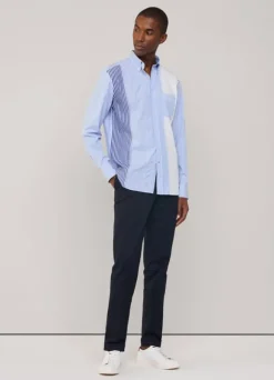 regular fit striped poplin shirt